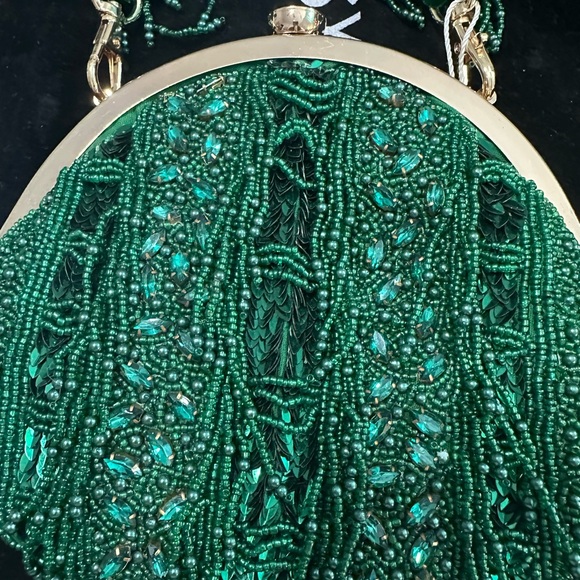 Sassy Jones Tyla Emerald Beaded Clutch - Picture 6 of 13